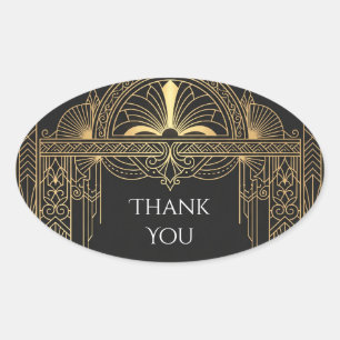 Pastel Wildflower Thank You Oval Sticker