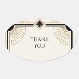 Pastel Wildflower Thank You Oval Sticker