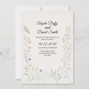 Pastel Wildflower Wedding Invitation