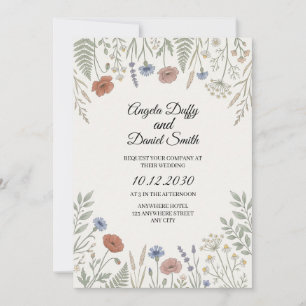 Pastel Wildflower Wedding Invitation