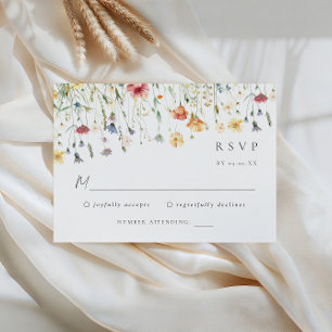 Pastel Wildflower Wedding RSVP Card