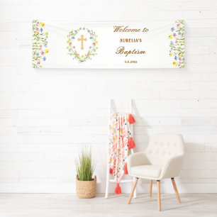 Pastel Wildflowers Baptism Banner
