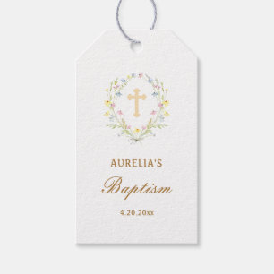Pastel Wildflowers Baptism Gift Tags