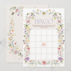 Pastel Wildflowers Bingo Bridal Shower Game Card