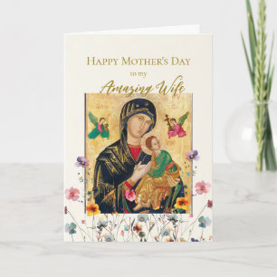 Pastel Wildflowers Husband to Wife Mother's Day Card