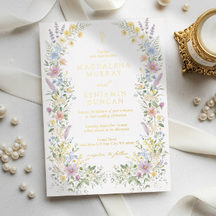 Pastel Wildflowers Meadow Vintage Regency Wedding