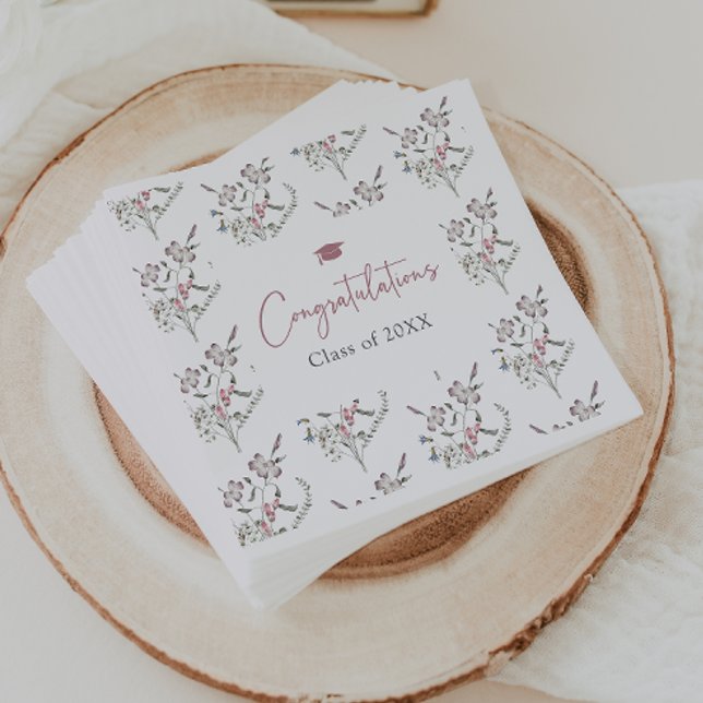 Pastel Wildflowers Napkin (Pastel Wildflowers Graduation Napkins by Painted Paperie
)