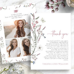 Pastel Wildflowers Photo Thank You Card