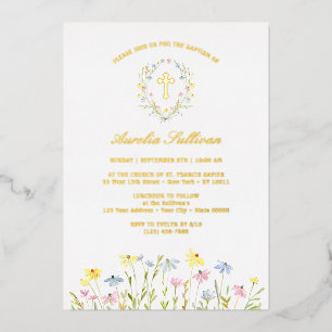 Pastel Wildflowers Wreath Baptism