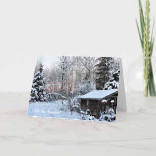 Pastel Winter Sunset Cottage Up North Mn Card