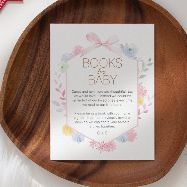Pastel Winter Wonderland Baby Shower Book For Baby Enclosure Card (Creator Uploaded)