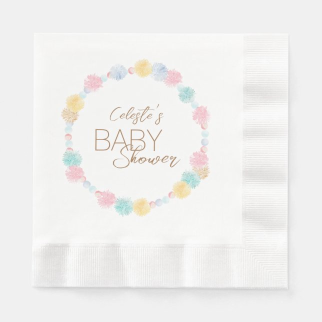 Pastel Winter Wonderland Baby Shower Napkin (Front)