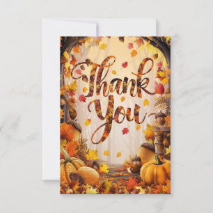 Pastel Wishes Autumn Fall Thank You Card