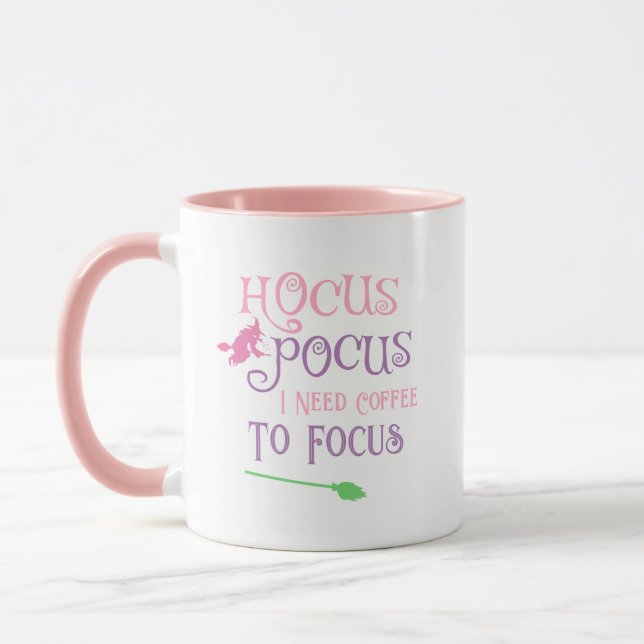 Pastel Witch Hocus Pocus Halloween Coffee Quote Mug (Left)