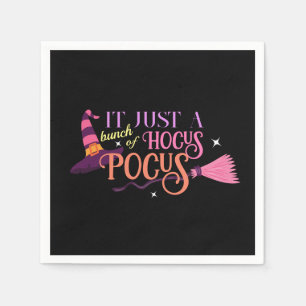 Pastel Witch Hocus Pocus Halloween Hat Broomstick Napkin