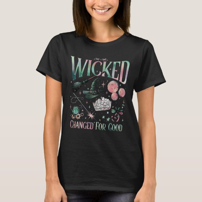 Pastel Witchcore Magic Art, Enchanted Hat Broom Ti T-Shirt (Front)