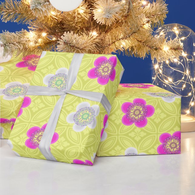 Pastel With Flowers Wrapping Paper (Holidays)