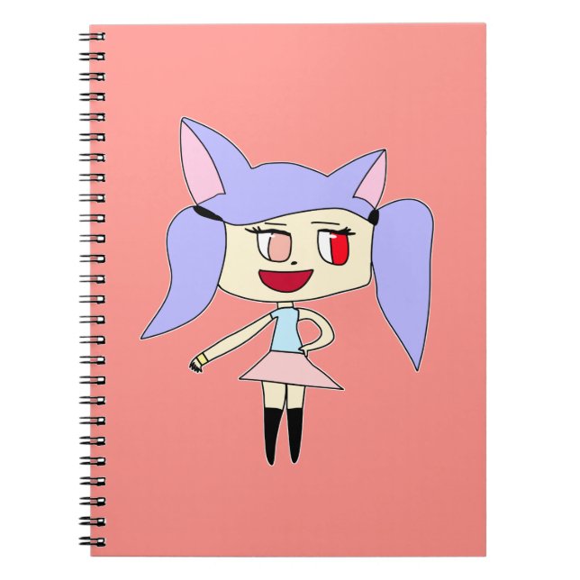 Pastel Wolf Girl Notebook (Front)