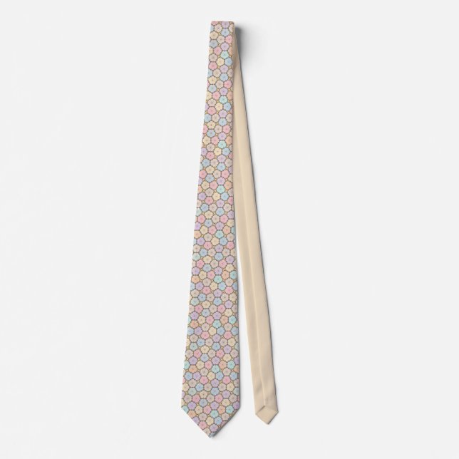 Pastel Wood Slices Neck Tie (Front)