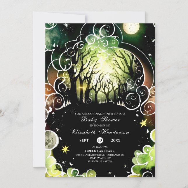 Pastel Woodland Baby Shower Invitation (Front)