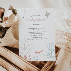 Pastel Woodland   Baby Shower Invitation