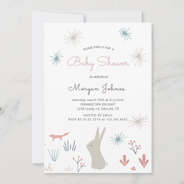 Pastel Woodland | Baby Shower Invitation (Front)