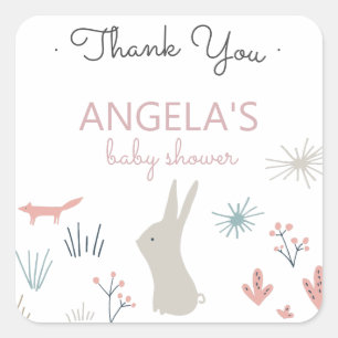 Pastel Woodland   Baby Shower Sticker