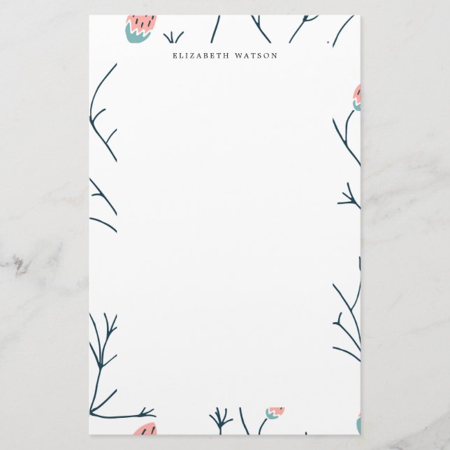 Pastel Woodland | Monogram Stationery (Front)