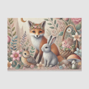Pastel Woodland Wildlife Floral Tissue Paper