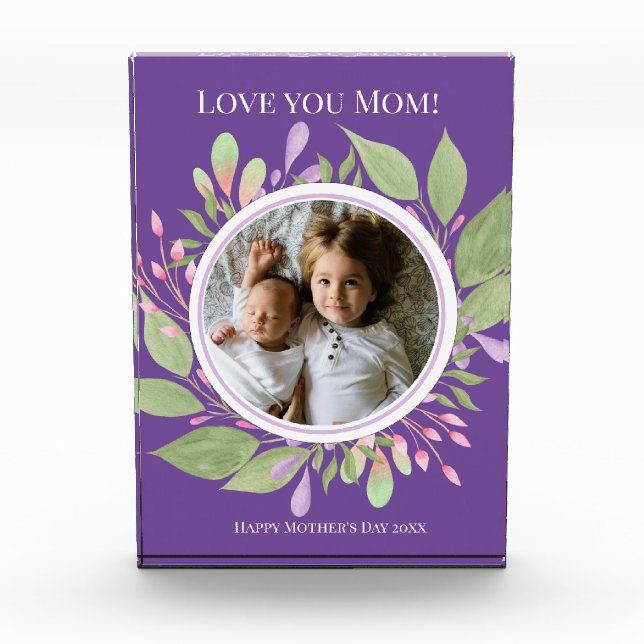 Pastel Wreath Mothers Day Photo Block (Front)