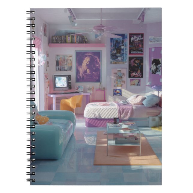 Pastel Y2K Dream Bedroom Notebook (Front)