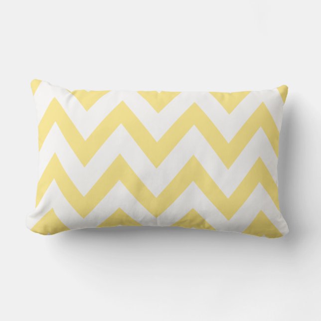Pastel Yellow Chevron Lumbar Cushion (Front)