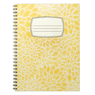 Pastel yellow dahlias compositon notebook