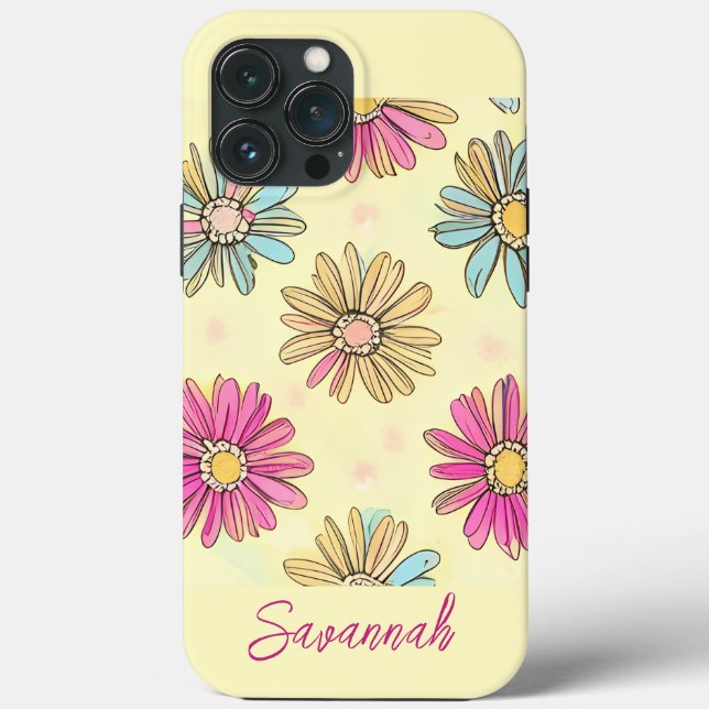 Pastel Yellow Daisy Flowers Case-Mate iPhone Case (Back)