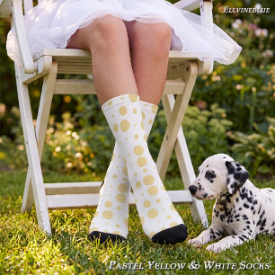 Pastel Yellow Dalmatian Polka Dots Animal Print Socks