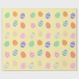 Pastel Yellow Easter Delight with Easter Eggs Wrapping Paper