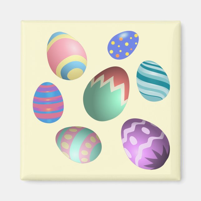Pastel Yellow Easter Egg Easter Party Egg Hunt Fun Magnet (Front)