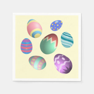 Pastel Yellow Easter Egg Easter Party Egg Hunt Fun Napkin