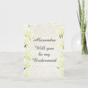 Pastel yellow floral will you be my bridesmaid invitation