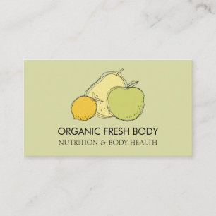 Pastel Yellow Food Fruit Dietician Nutritionist Business Card