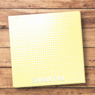 Pastel yellow halftone gradient modern custom name post-it notes
