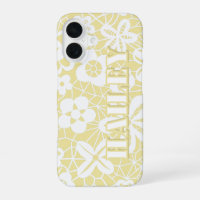 Pastel Yellow Lace Floral Personalized iPhone Case