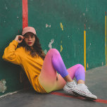 Pastel Yellow Periwinkle Rainbow Ombre Leggings<br><div class="desc">Yellow,  coral,  pink,  lavender and periwinkle ombre your yoga workouts. 
Light or pastel rainbow coloured gradient.
Add personalised text if you'd like.</div>