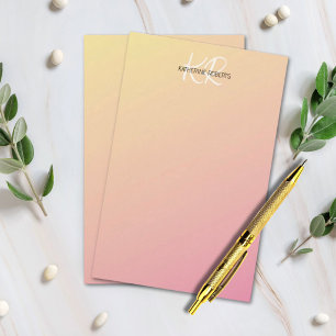 Pastel Yellow Pink Personalised Stationery Paper