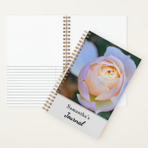 Pastel Yellow Pink Rose Name Journal