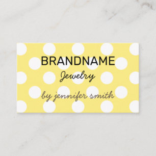 Pastel Yellow Polka Dots Dotted Handmade Jewelry Business Card