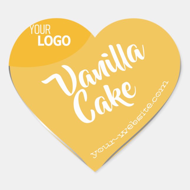 Pastel Yellow Silver Frame Logo Template Baking Heart Sticker (Front)