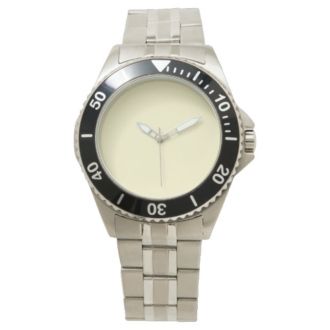 Pastel Yellow Solid Colour | Classic | Elegant Watch (Front)