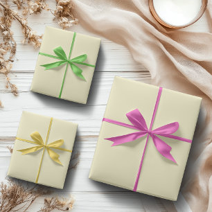 Pastel Yellow Solid Colour Classic Elegant Wrapping Paper Sheet