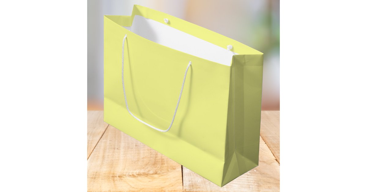 Pastel Yellow Solid Colour Large Gift Bag | Zazzle